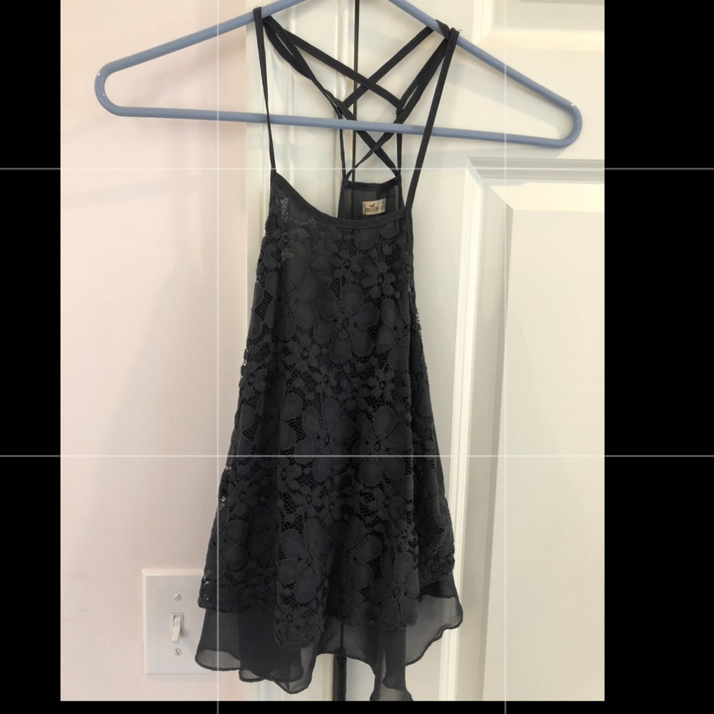 hollister strappy gray tank
